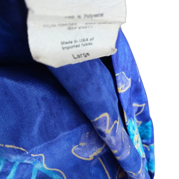 VINTAGE CALIFORNIA DINASTY WOMEN FLORAL BLUE ROBE - Picture 5 of 5